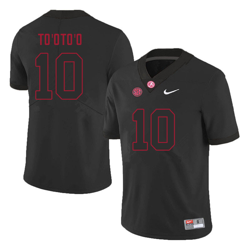 Alabama Crimson Tide Men's Henry To'oTo'o #10 Black NCAA Nike Authentic Stitched 2021 College Football Jersey KF16H52ON